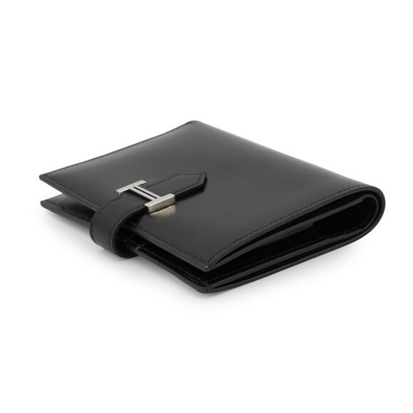 HERMES Bean compact Box Calf Leather Black - Picture 3 of 13